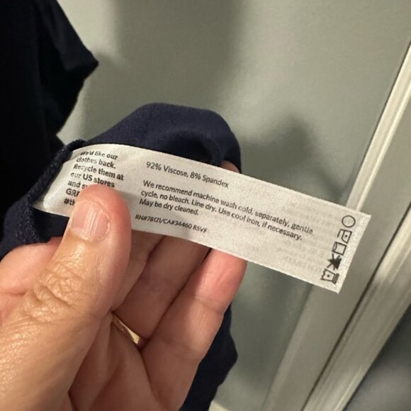 Eileen Fisher Deep V-Neck Midnight Dress - Picture 7 of 7